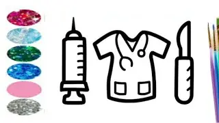 Bolalar uchun tibbiy asboblar rasm chizish. Сурет салу медициналық құралдар. Drawing Doctor's Kit