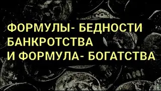 №293 Формулы бедности, банкротства и ФОРМУЛА БОГАТСТВА.