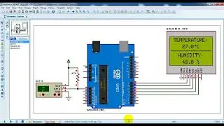 Arduino with Nokia 5110 LCD and DHT11 sensor Proteus simulation