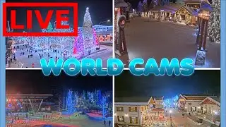 🌎 LIVE Christmas 2025 Holiday World Cams 24/7 | Relaxing Music 🎄