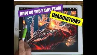 HOW DO YOU WORK FROM IMAGINATION? Apple Pencil drawing / painting tutorial on iPad Pro in Procreate