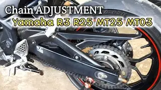 How to adjust chain yamaha R25/R3 or yamaha MT25/MT03