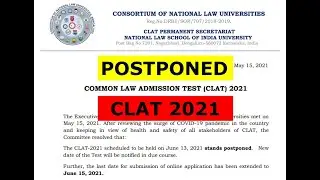 CLAT 2021 Postponed!! CLAT Application 2021 Date Extended |