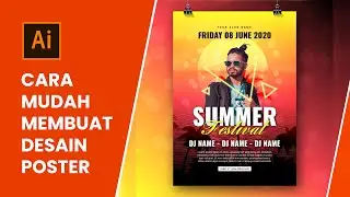 Membuat Poster Di Adobe Illustrator | Adobe Illustrator Tutorial Poster Summer Festival