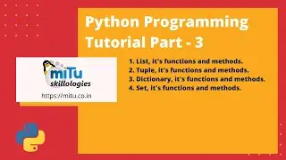 Python Programming Tutorial Part 3 : Data Structures (List, Tuple, Set, Dictionary)