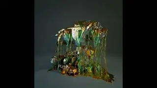 Houdini | TOPs Experiment | Procedural Rock & Fluid Abstract