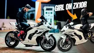 INDIA'S FIRST PEARL WHITE Kawasaki ZX10R Worth 25 Lakh? GIRL RIDING IT 😱