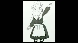 DRAWING PILGRIM GIRL
