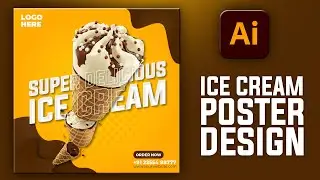 Illustrator CC Tutorial | Graphic Design | Ice Cream social media Post Design