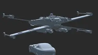 x wing chases car prisma 3d animation
