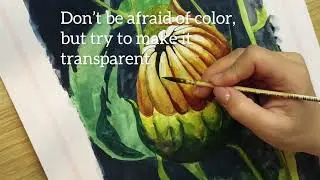 Painting process / diy wall decorative watercolor poster