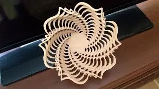 Fretwork (scrollsaw) bowl. Cutting process and final result