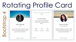 Beautiful Rotating Profile Card Bootstrap 4