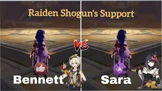 Bennett vs Kujou Sara | Best support for Raiden Shogun | Damage Comparison - [Genshin Impact]