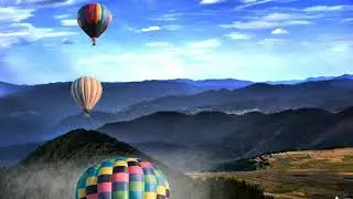 No Copyright Videos - Balloon - Video Footage of Hot Air Balloons With Mountains - No Copyright Zone