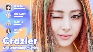 LE SSERAFIM - Crazier (Line Distribution + Lyrics Karaoke) PATREON REQUESTED
