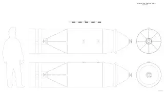 Авиабомба ФАБ-3000 М-46 (СССР). 3000кг. Чертёж.