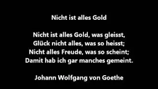 Nicht ist alles Gold (Johann Wolfgang von Goethe)