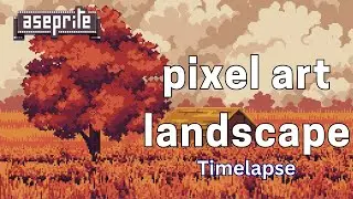 Pixel art autmn landscape timelapse