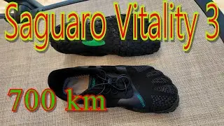 Пробег 700 км в босоногих кроссовках Vitality 3 от Saguaro, впечатление от пробежек и их вид.