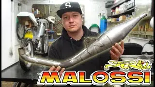 mounting the new exhaust on the Peugeot Fox Deluxe 50cc Racer PART 3