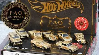 Hot Wheels FAO Schwarz 2022 ALL GOLD 8 Car Pack