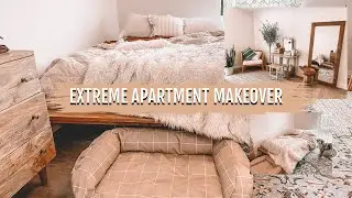 EXTREME APARTMENT MAKEOVER | BOHO & MIDCENTURY MODERN 2020