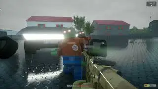 running over zombies with tesla cyber tank in brick rigs!