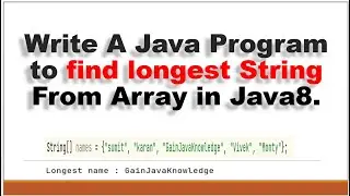 How to find the longest String in an array of Strings