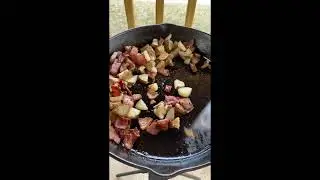 Freedom Stove- Cast iron breakfast with farm fresh eggs
