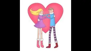 Valentine's day Sweethearts/ День влюбленных, как рисовать к 14 февраля.