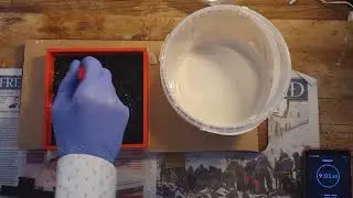 3D relief map of Fagradalsfjall volcano Iceland. Making plaster of paris casts.