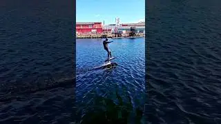 Having Fun Efoiling In 4°C Water on a Liftfoil