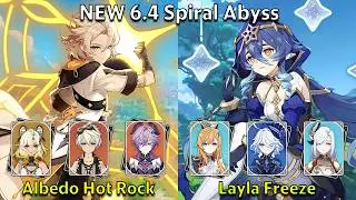 C2 Albedo Hot Rock & C6 Layla Freeze - Genshin Impact NEW 6.4 Spiral Abyss Full Clear