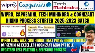WIPRO, CAPGEMINI, TECH M, COGNIZANT HIRING PROCESS STARTED | APPLY NOW | EXAM MAIL | 2025-2022 BATCH