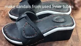 Make beautiful wedge sandals with used inner tubes