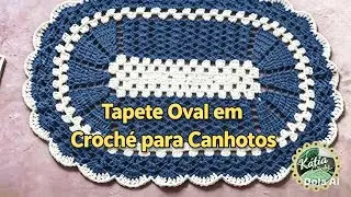 tapete oval em crochê canhoto