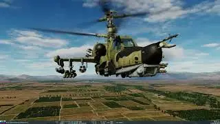 DCS : Черная Акула К-50  летит мимо стингеров ПВО  и взрываеnвертолет Huey  .Карта Siria
