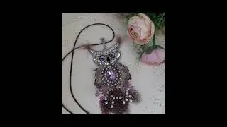 #Сова #подвеска из #бисера🦉#брошь  #брошьизбисера  #амулет #кулон