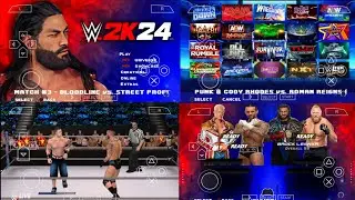 BEST WWE 2K24 PPSSPP UPDATE NEW CHARACTERS | WWE 2K24 PSP GAMEPLAY