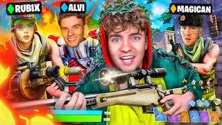 Die ROLLEN CHALLENGE mit ALVI, RUBIX und MAGICAN in FORTNITE!! 🤣😭