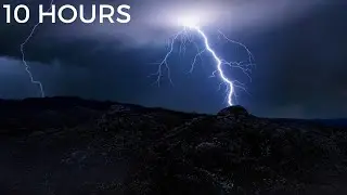 Heavy Thunderstorm & Lightning Strikes in Distance | Rolling Thunder, Wind & Rain Sounds for Sleep