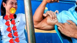 Girl Reaction Shredded  BICEP Worship😱😱😱 / Amazing bicep