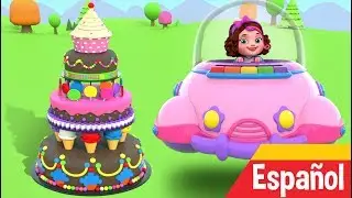 Colores de aprendizaje con Lollipops de pasteles 3D para niños - Pinky & Panda KIDS TV