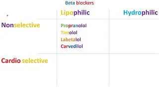 Summary of beta blockers classification - in Arabic
