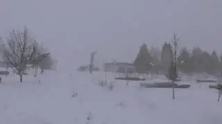 Сильный снегопад в Прокопьевске. 19 октября 2016 год