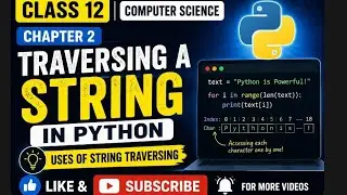 Class-12|CS| Chapter-2| Traversing A String In Python (