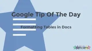 Formatting Tables In Docs
