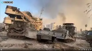 דחפורי די-9 מועכים את אנדרטת הטרור בשג'אעייה, מלחמת חרבות ברזל