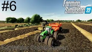 Combining Barley, Building New Grain Bin Edgewater Saskatchewan Ep6 FS22 Timelapse